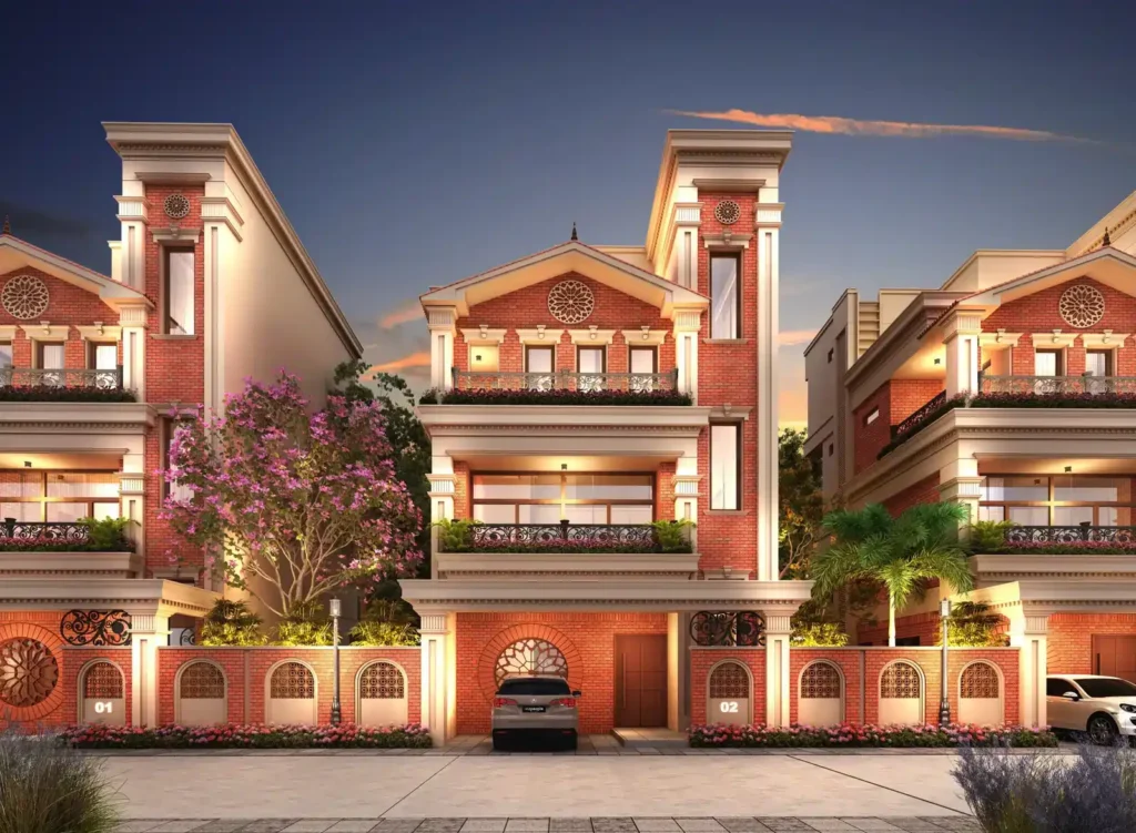 Night view of Bellemont Mansion villa, showcasing its illuminated facade and serene ambiance.